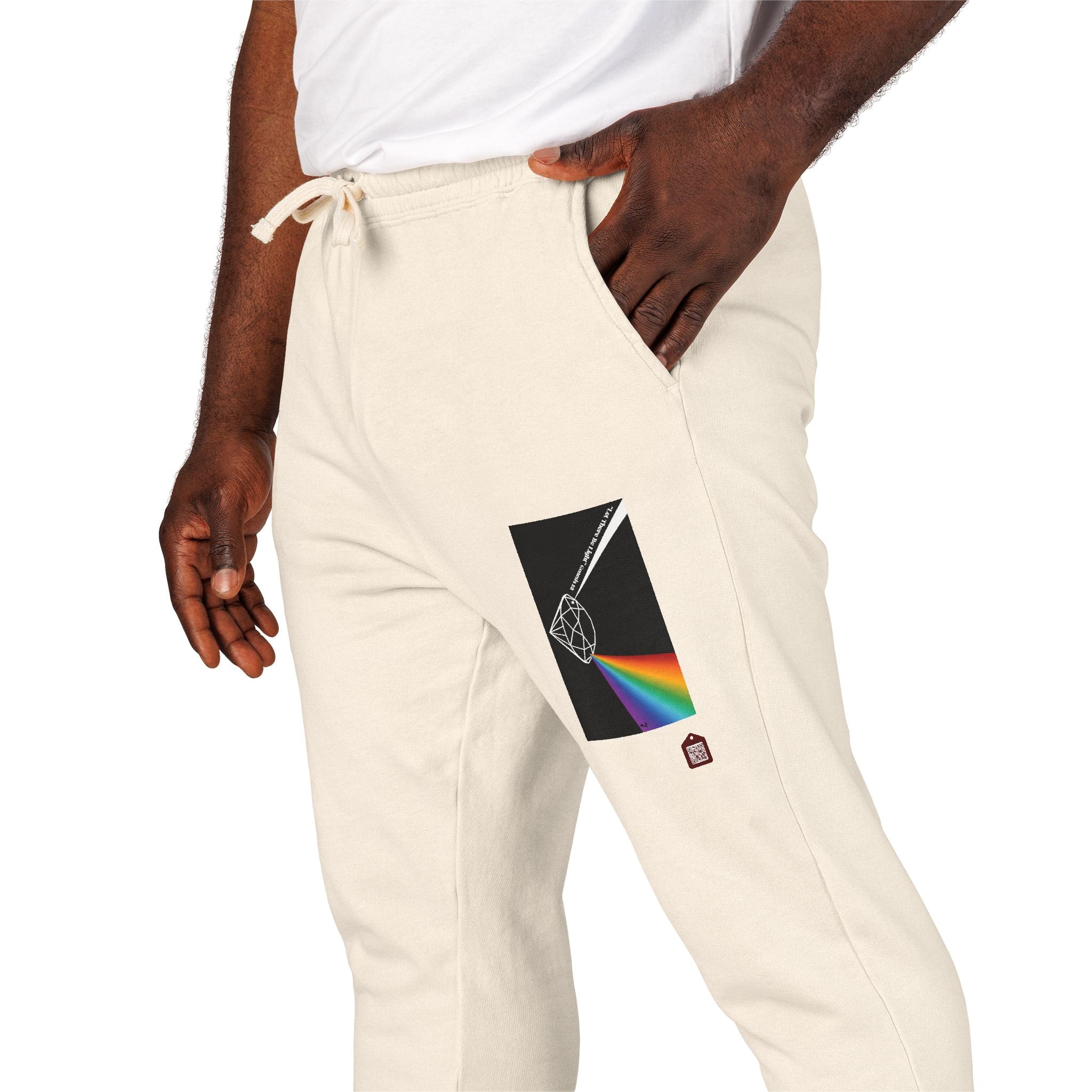 Fleece Sweatpants with Prism Bible Verse Pocket Graphic