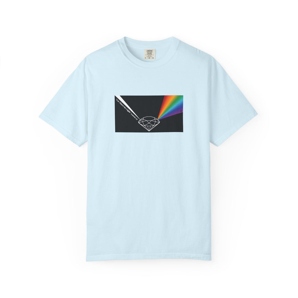 Prism Diamond Tee — Rainbow "Let There Be Light" Spectrum Graphic T-Shirt