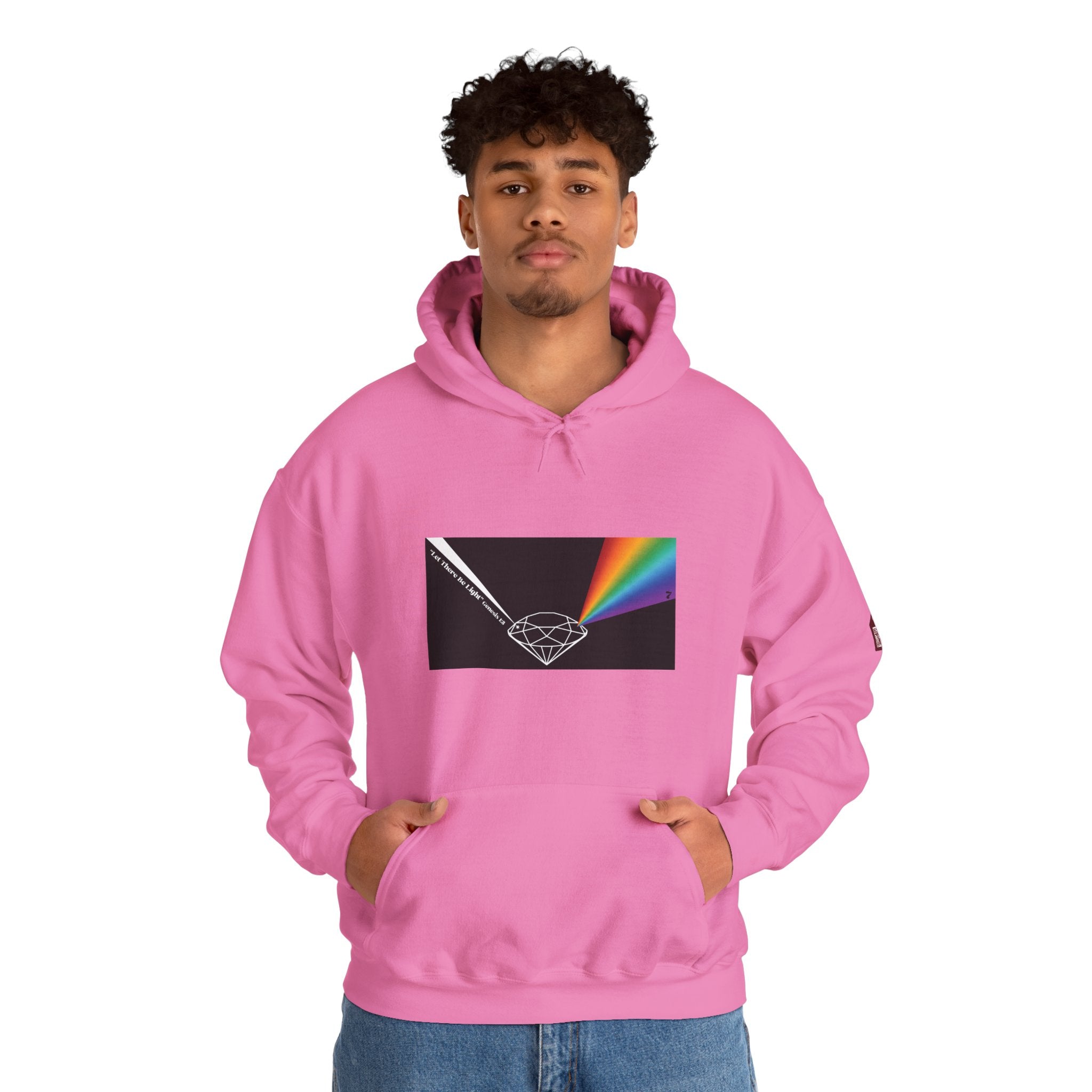 Unisex Prism Diamond "Let There Be Light" Hoodie | Rainbow Spectrum Prism Hooded Sweatshirt