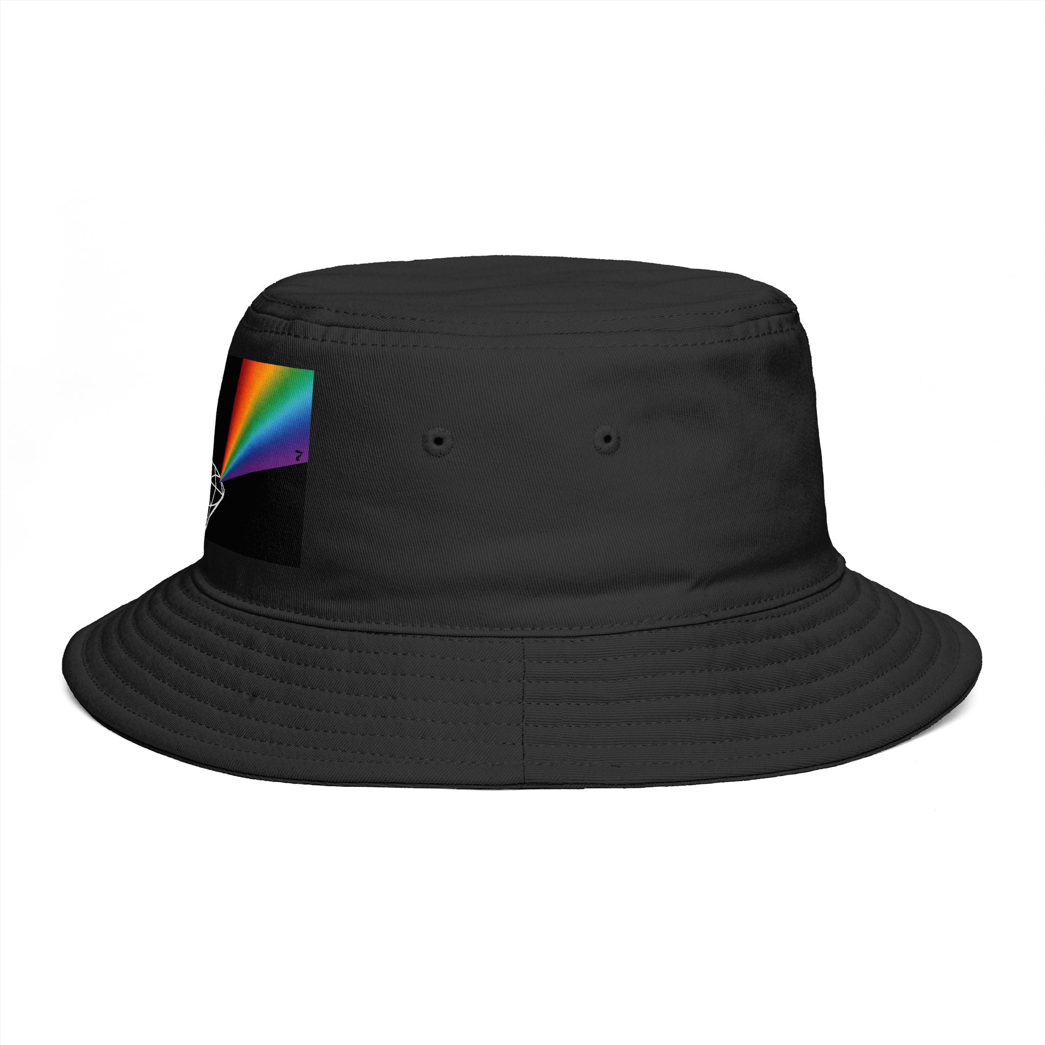Prism Diamond Bucket Hat — Retro Rainbow Prism Graphic Hat