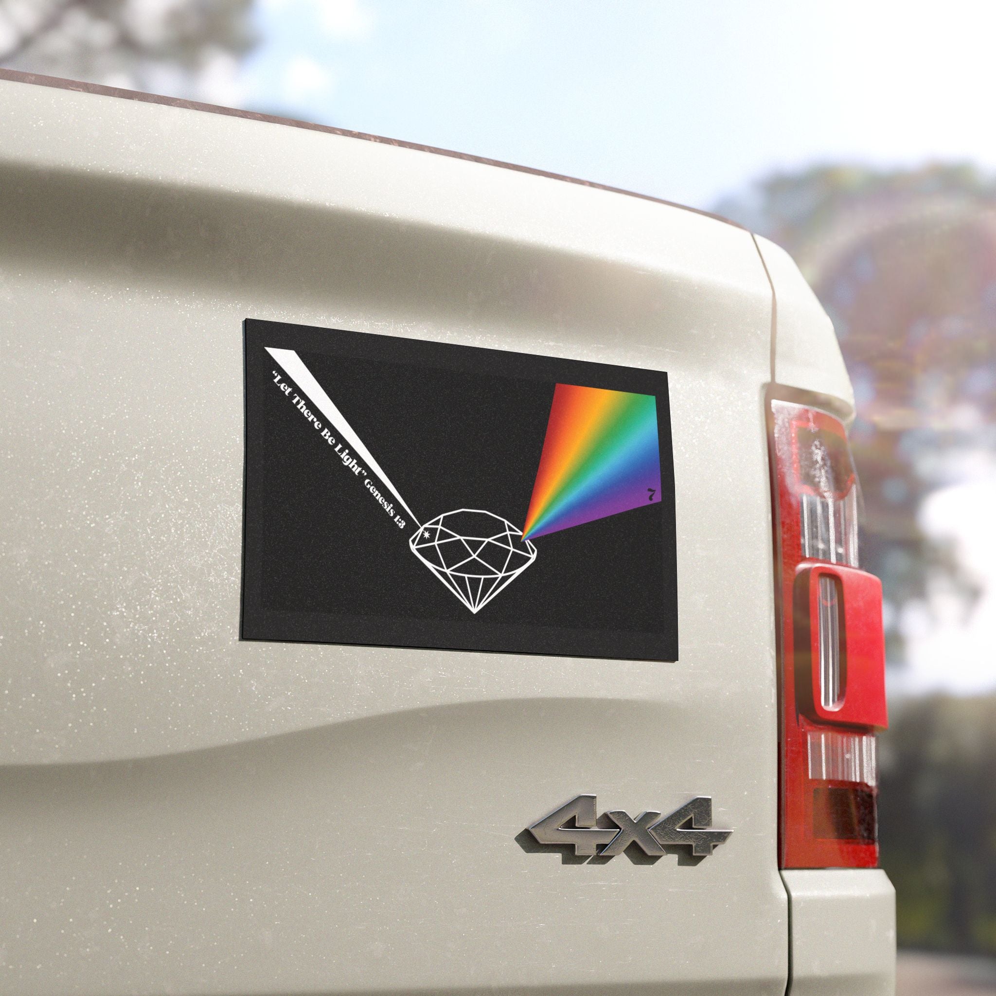 Prism Diamond Car Magnet — "Let There Be Light" Rainbow Design