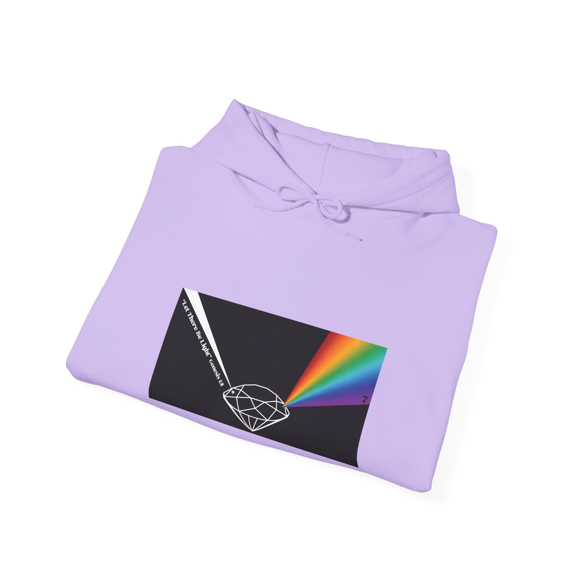 Unisex Prism Diamond "Let There Be Light" Hoodie | Rainbow Spectrum Prism Hooded Sweatshirt