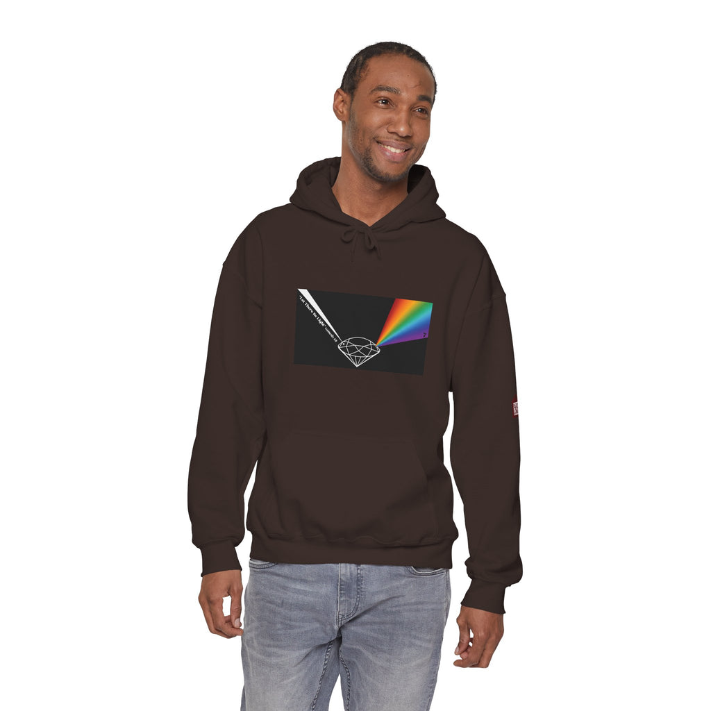Unisex Prism Diamond "Let There Be Light" Hoodie | Rainbow Spectrum Prism Hooded Sweatshirt