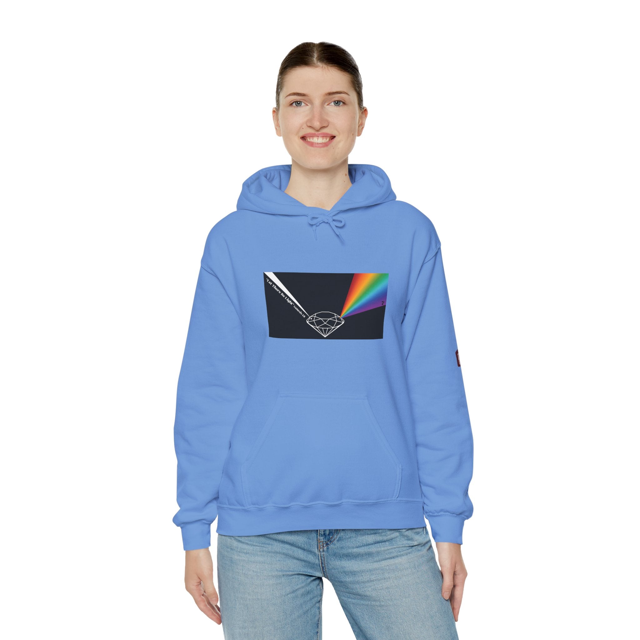 Unisex Prism Diamond "Let There Be Light" Hoodie | Rainbow Spectrum Prism Hooded Sweatshirt