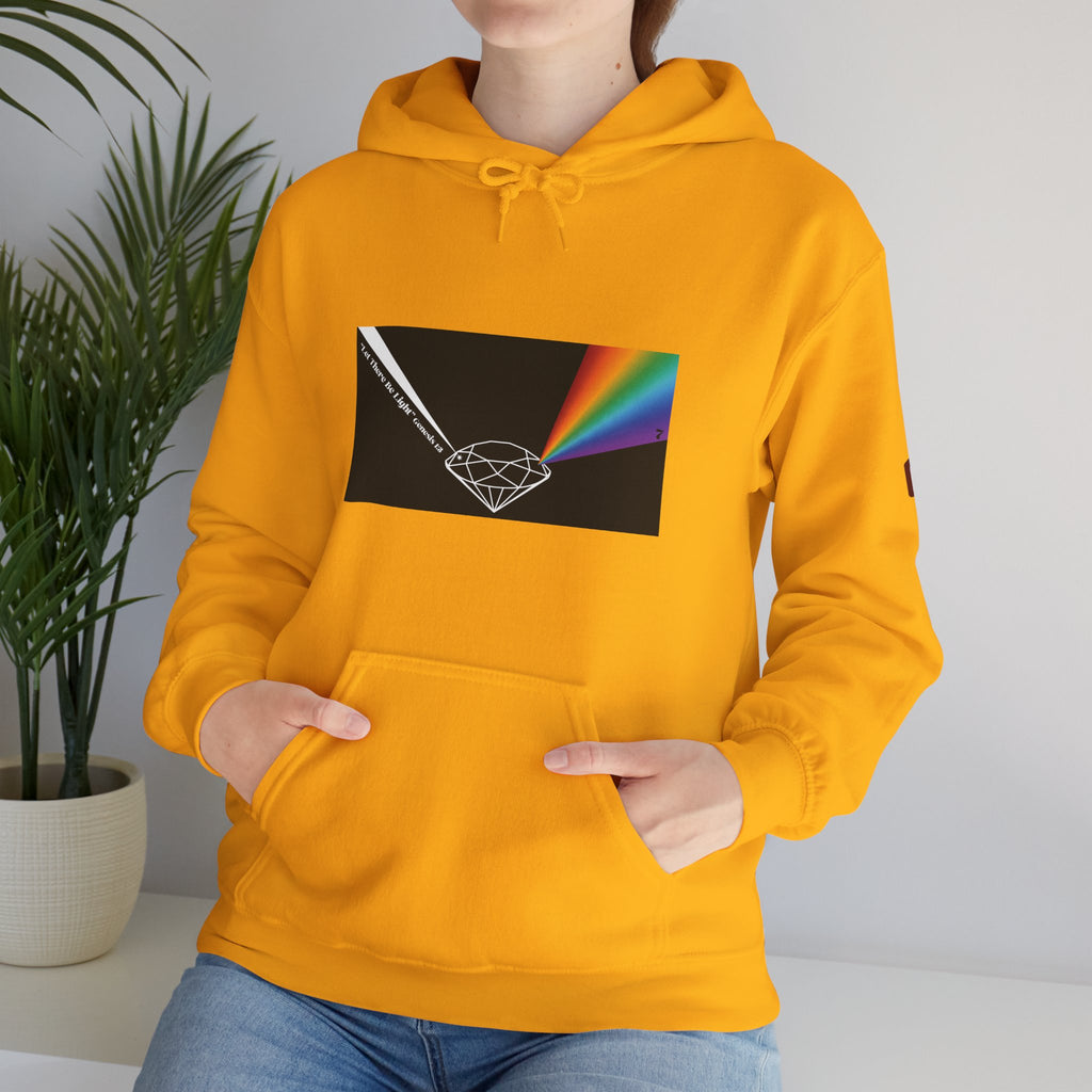 Unisex Prism Diamond "Let There Be Light" Hoodie | Rainbow Spectrum Prism Hooded Sweatshirt